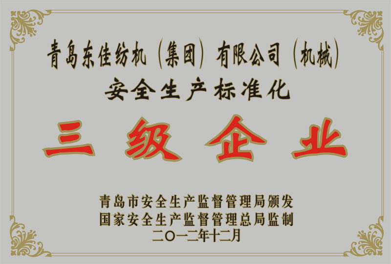 2013年   國家安全生產(chǎn)標準化三級企業(yè)